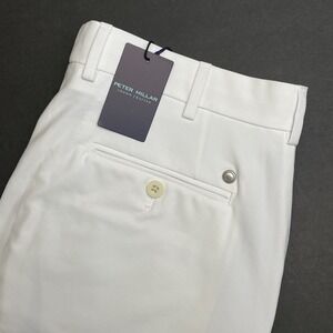 NEW Peter Millar Surge Performance Pants Mens 34x32(31"L) White Tailored Fit